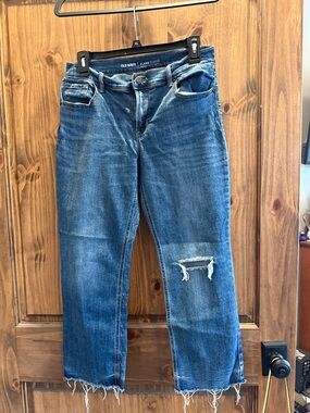 Old Navy Blue Distressed Flare Jeans